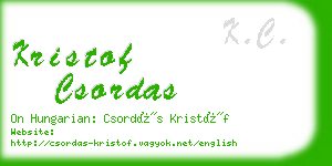 kristof csordas business card